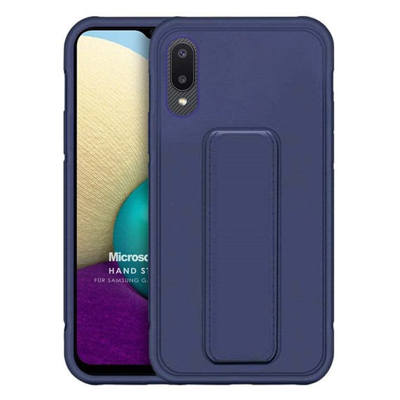Microsonic Samsung Galaxy A02 Kılıf Hand Strap Lacivert 1