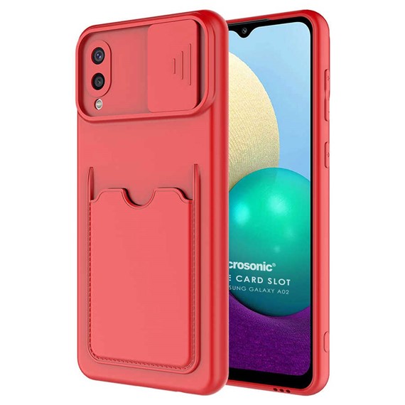 Microsonic Samsung Galaxy A02 Kılıf Inside Card Slot Kırmızı 1