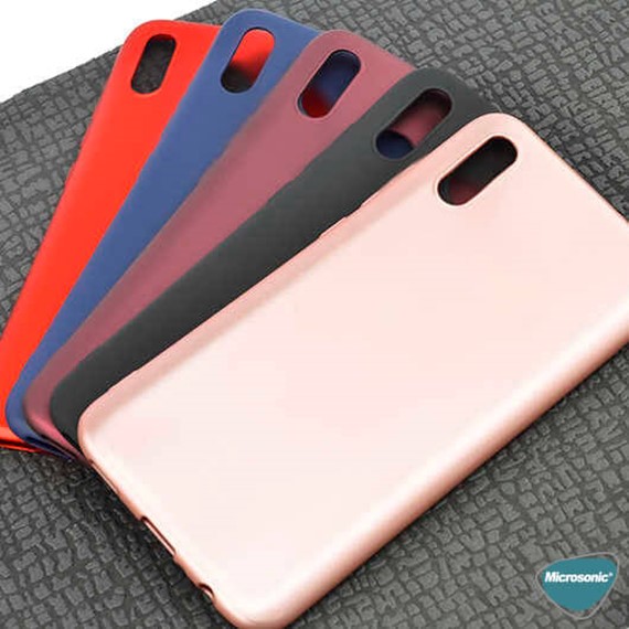 Microsonic Matte Silicone Samsung Galaxy A02 Kılıf Mavi 5