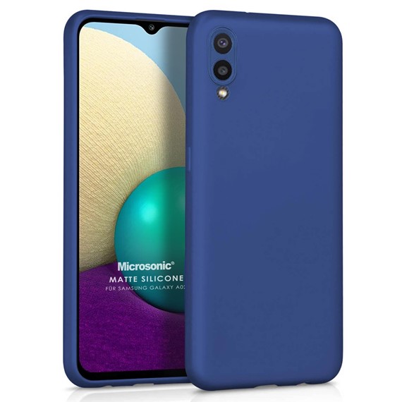 Microsonic Matte Silicone Samsung Galaxy A02 Kılıf Lacivert 1