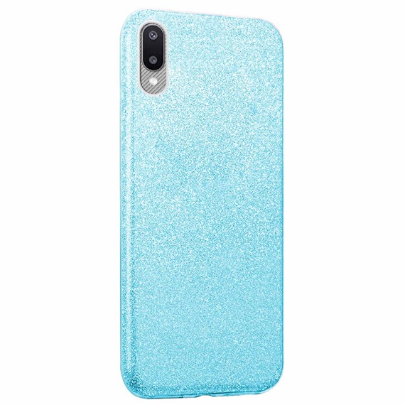 Microsonic Samsung Galaxy A02 Kılıf Sparkle Shiny Mavi 2
