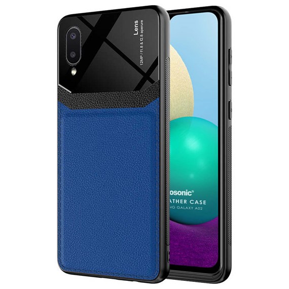 Microsonic Samsung Galaxy A02 Kılıf Uniq Leather Lacivert 1
