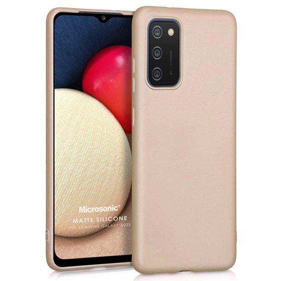 Microsonic Matte Silicone Samsung Galaxy A02s Kılıf Gold 1