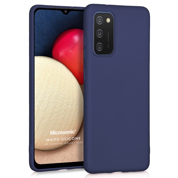 Microsonic Matte Silicone Samsung Galaxy A02s Kılıf Lacivert 1