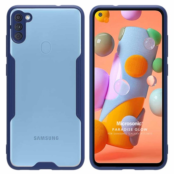 Microsonic Samsung Galaxy A11 Kılıf Paradise Glow Lacivert 1