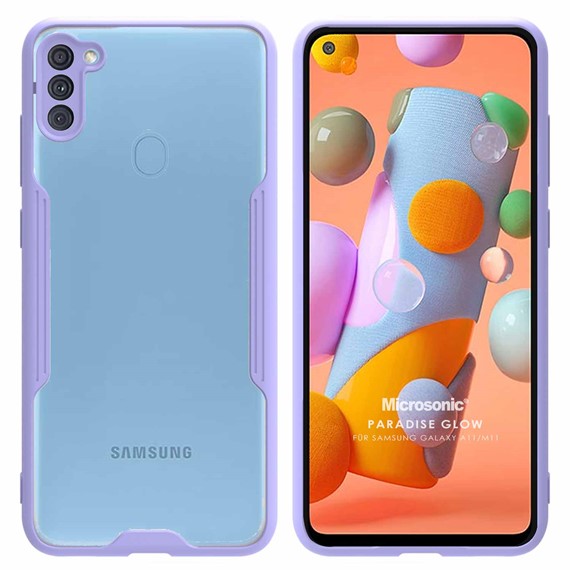 Microsonic Samsung Galaxy M11 Kılıf Paradise Glow Lila 1