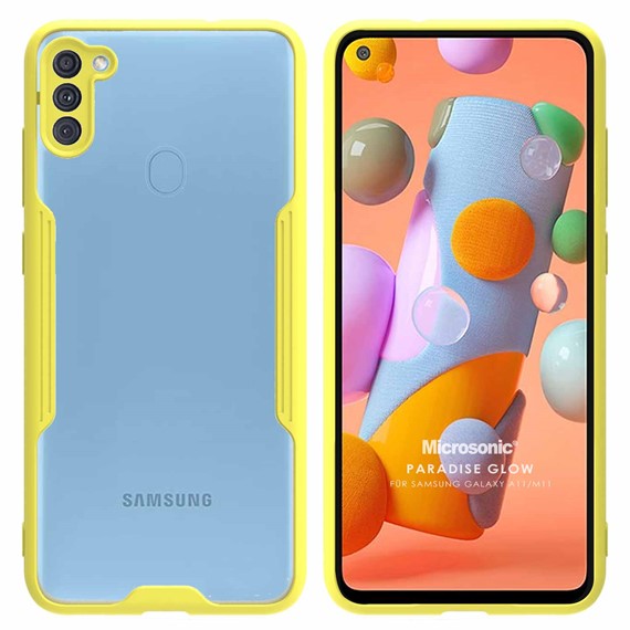 Microsonic Samsung Galaxy A11 Kılıf Paradise Glow Sarı 1