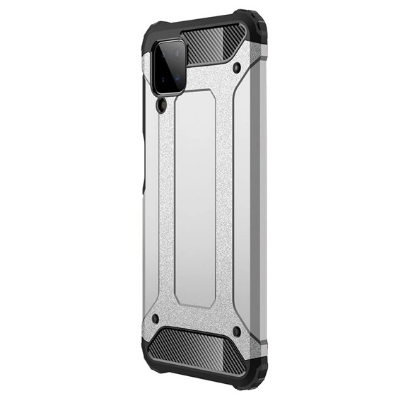 Microsonic Samsung Galaxy A12 Kılıf Rugged Armor Gümüş 2