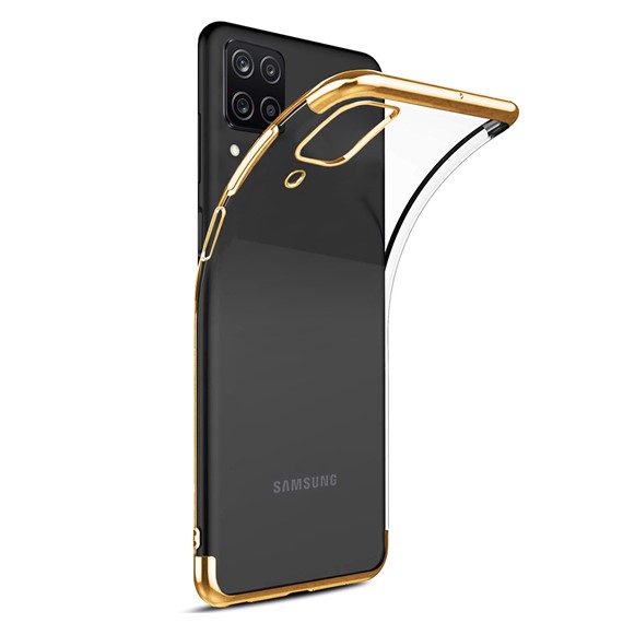 Microsonic Samsung Galaxy A12 Kılıf Skyfall Transparent Clear Gold 2