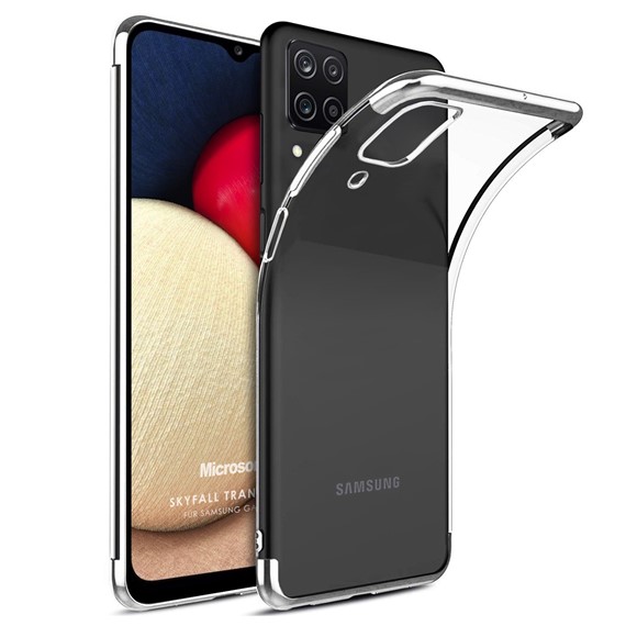Microsonic Samsung Galaxy A12 Kılıf Skyfall Transparent Clear Gümüş 1