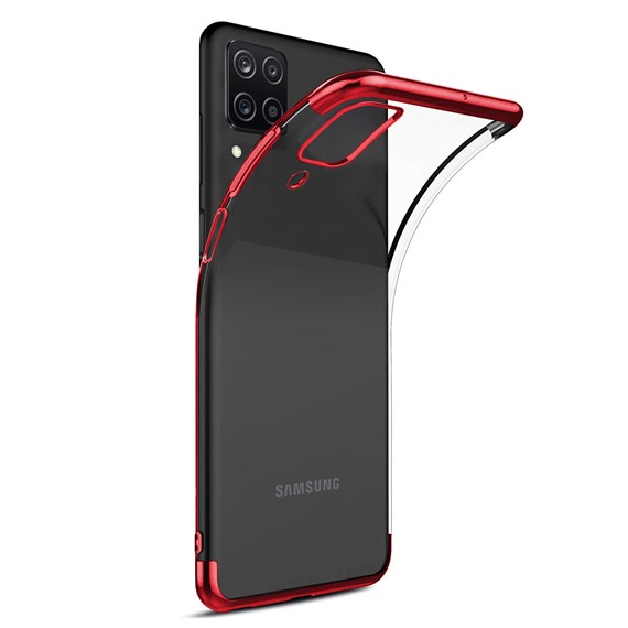 Microsonic Samsung Galaxy A12 Kılıf Skyfall Transparent Clear Kırmızı 2