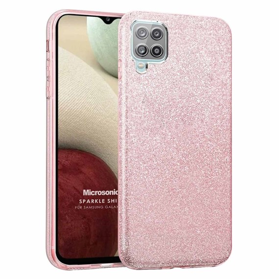 Microsonic Samsung Galaxy M12 Kılıf Sparkle Shiny Rose Gold 1