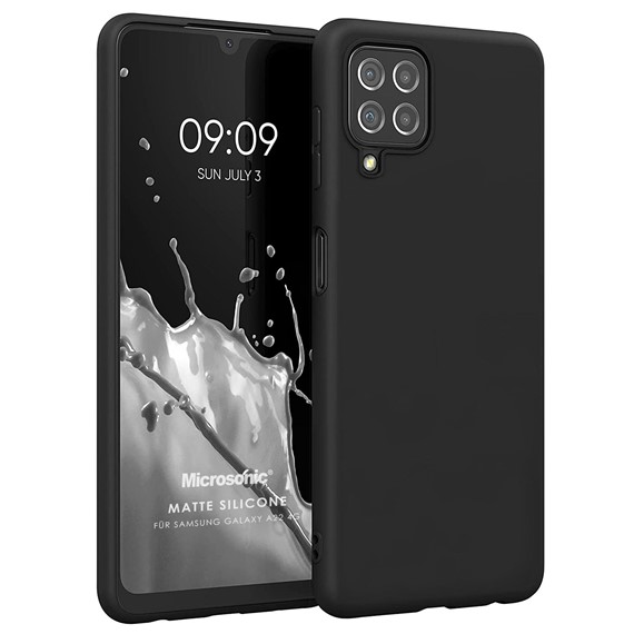 Microsonic Matte Silicone Samsung Galaxy A22 4G Kılıf Siyah 1
