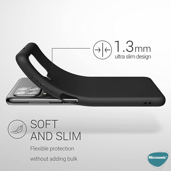 Microsonic Matte Silicone Samsung Galaxy A22 4G Kılıf Siyah 3