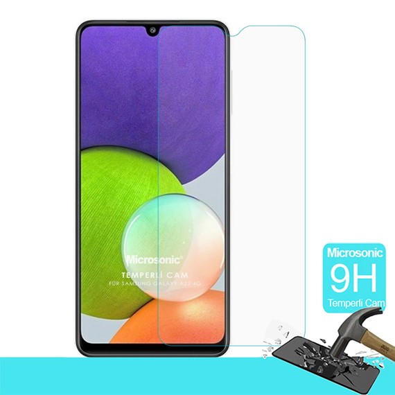 Microsonic Samsung Galaxy A22 4G Tempered Glass Cam Ekran Koruyucu 1