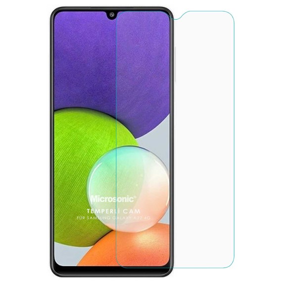 Microsonic Samsung Galaxy A22 4G Tempered Glass Cam Ekran Koruyucu 2