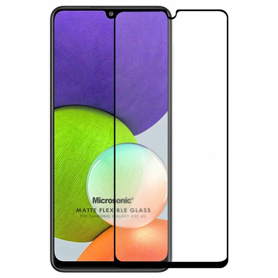 Microsonic Samsung Galaxy A22 4G Seramik Matte Flexible Ekran Koruyucu Siyah 2