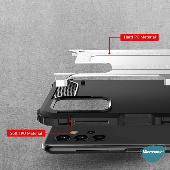 Microsonic Samsung Galaxy A32 4G Kılıf Rugged Armor Siyah 5