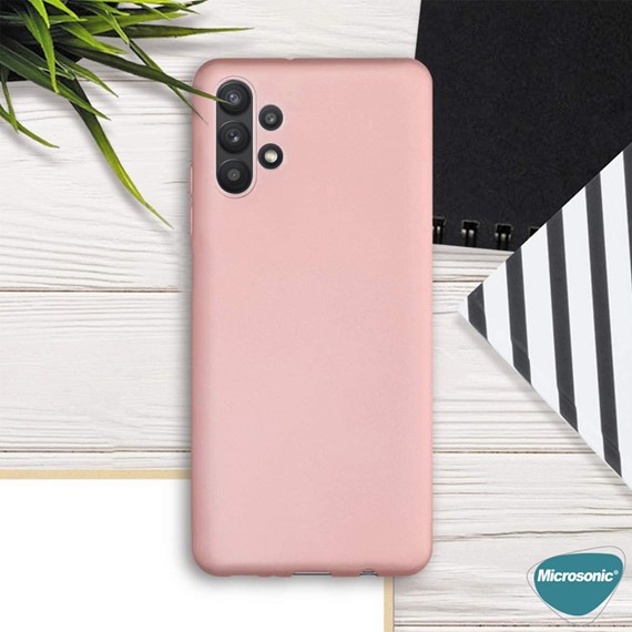 Microsonic Matte Silicone Samsung Galaxy A32 5G Kılıf Rose Gold 4