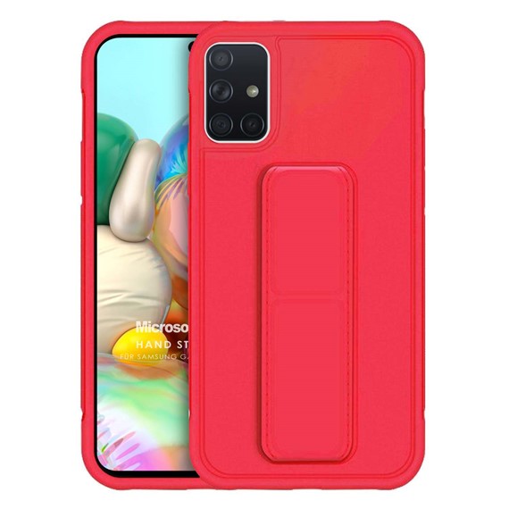 Microsonic Samsung Galaxy A71 Kılıf Hand Strap Kırmızı 1