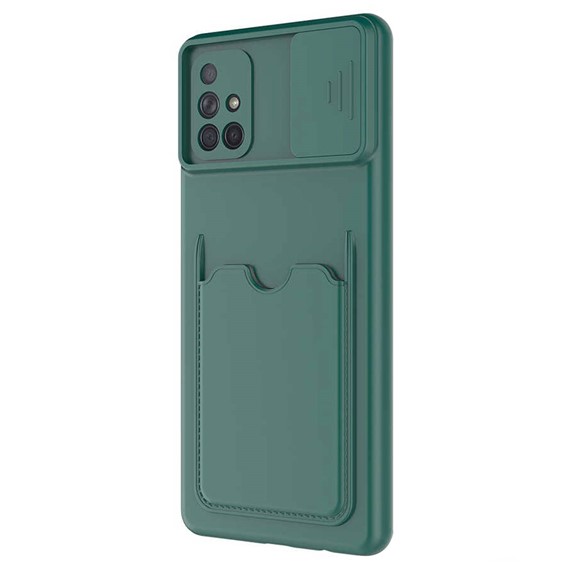 Microsonic Samsung Galaxy A71 Kılıf Inside Card Slot Koyu Yeşil 2