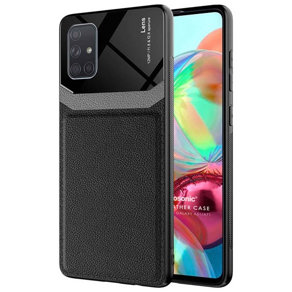 Microsonic Samsung Galaxy A51 Kılıf Uniq Leather Siyah 1