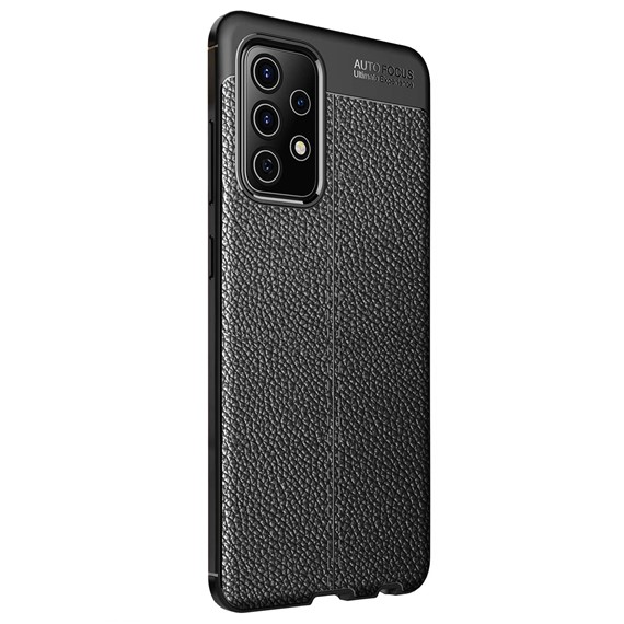 Microsonic Samsung Galaxy A52s Kılıf Deri Dokulu Silikon Siyah 2