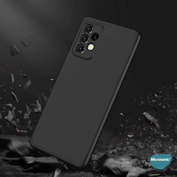 Microsonic Samsung Galaxy A72 Kılıf Double Dip 360 Protective Siyah Mavi 5