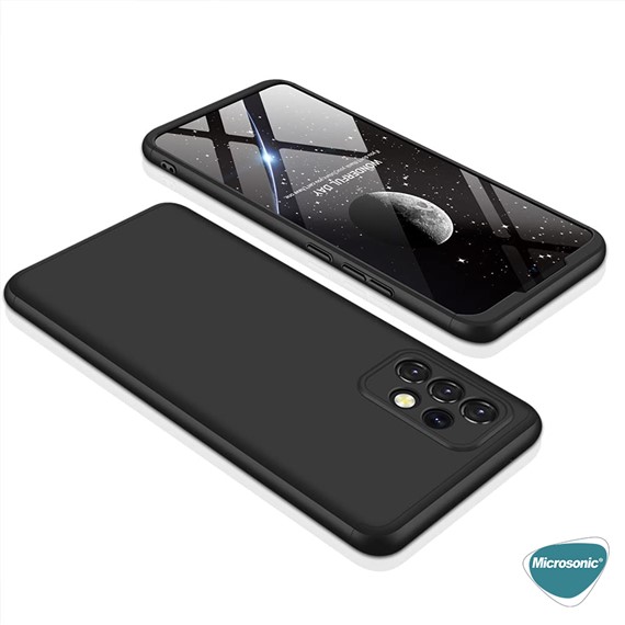 Microsonic Samsung Galaxy A52s Kılıf Double Dip 360 Protective Siyah Gri 8