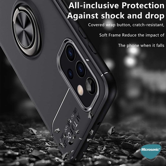 Microsonic Samsung Galaxy A52 Kılıf Kickstand Ring Holder Lacivert 4
