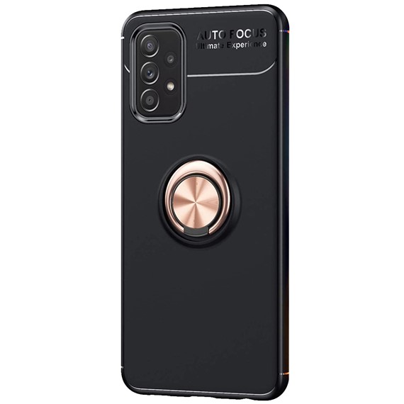 Microsonic Samsung Galaxy A52s Kılıf Kickstand Ring Holder Siyah Rose 2