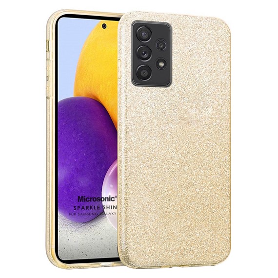 Microsonic Samsung Galaxy A72 Kılıf Sparkle Shiny Gold 1