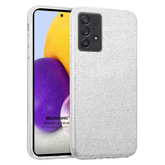 Microsonic Samsung Galaxy A52s Kılıf Sparkle Shiny Gümüş 1