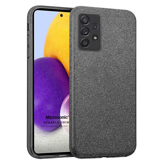 Microsonic Samsung Galaxy A52s Kılıf Sparkle Shiny Siyah 1