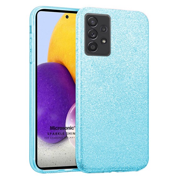 Microsonic Samsung Galaxy A52s Kılıf Sparkle Shiny Mavi 1