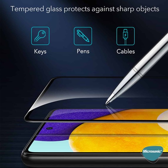 Microsonic Samsung Galaxy S23 Tam Kaplayan Temperli Cam Ekran Koruyucu Siyah 7