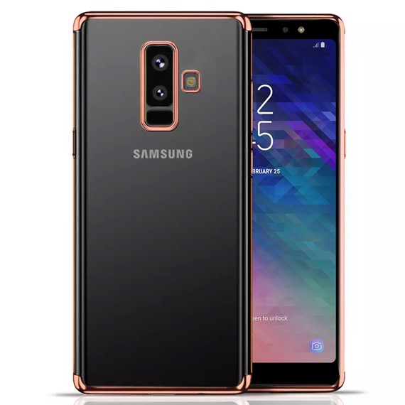 Microsonic Samsung Galaxy A6 Plus 2018 Kılıf Skyfall Transparent Clear Rose Gold 1
