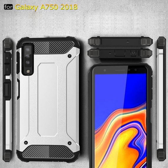 Microsonic Samsung Galaxy A7 2018 Kılıf Rugged Armor Mavi 5