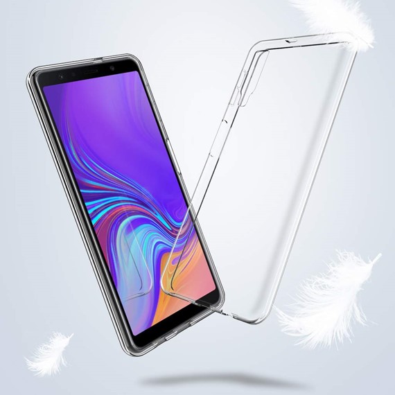 Microsonic Samsung Galaxy A7 2018 Kılıf Transparent Soft Beyaz 4