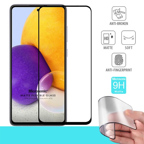 Microsonic Samsung Galaxy A72 Seramik Matte Flexible Ekran Koruyucu Siyah 1