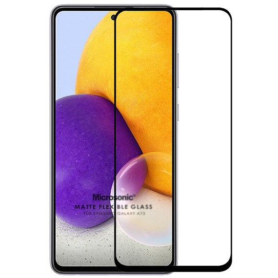 Microsonic Samsung Galaxy A72 Seramik Matte Flexible Ekran Koruyucu Siyah 2