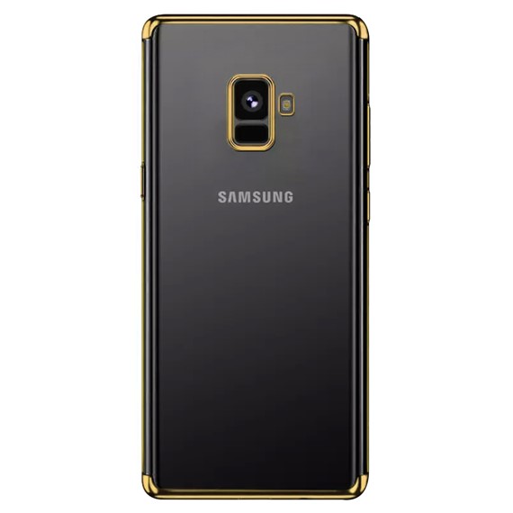 Microsonic Samsung Galaxy A8 Plus 2018 Kılıf Skyfall Transparent Clear Gold 2