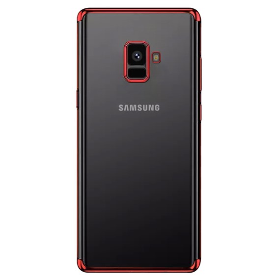 Microsonic Samsung Galaxy A8 Plus 2018 Kılıf Skyfall Transparent Clear Kırmızı 2