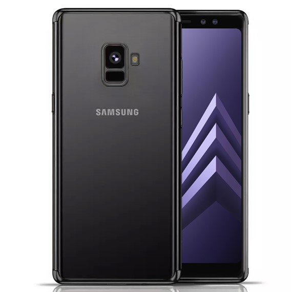 Microsonic Samsung Galaxy A8 Plus 2018 Kılıf Skyfall Transparent Clear Siyah 1