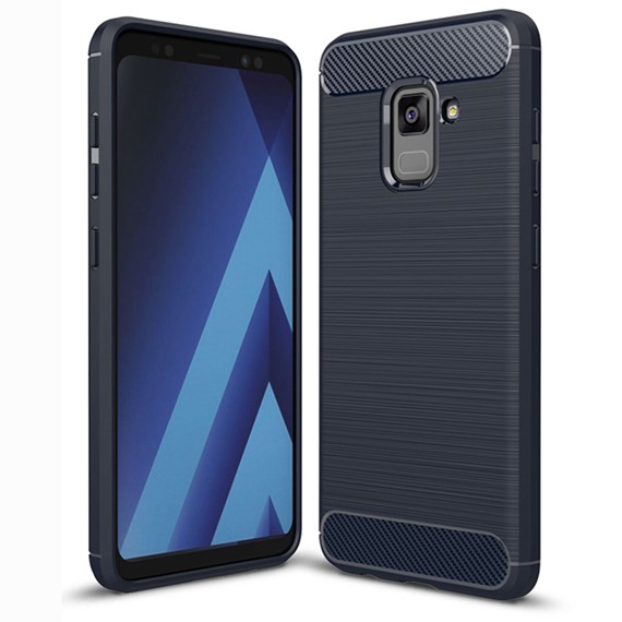 Microsonic Samsung Galaxy A8 Plus 2018 Kılıf Room Silikon Lacivert 1