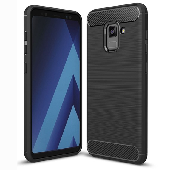 Microsonic Samsung Galaxy A8 Plus 2018 Kılıf Room Silikon Siyah 1