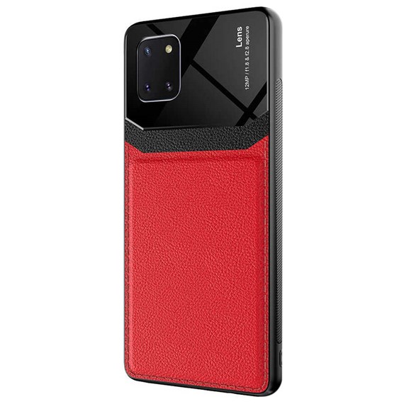 Microsonic Samsung Galaxy Note 10 Lite Kılıf Uniq Leather Kırmızı 2