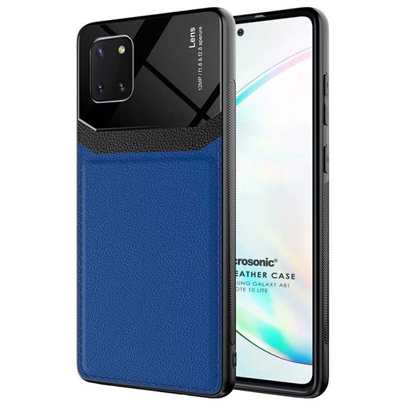 Microsonic Samsung Galaxy A81 Kılıf Uniq Leather Lacivert 1