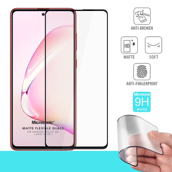 Microsonic Samsung Galaxy Note 10 Lite Seramik Matte Flexible Ekran Koruyucu Siyah 1