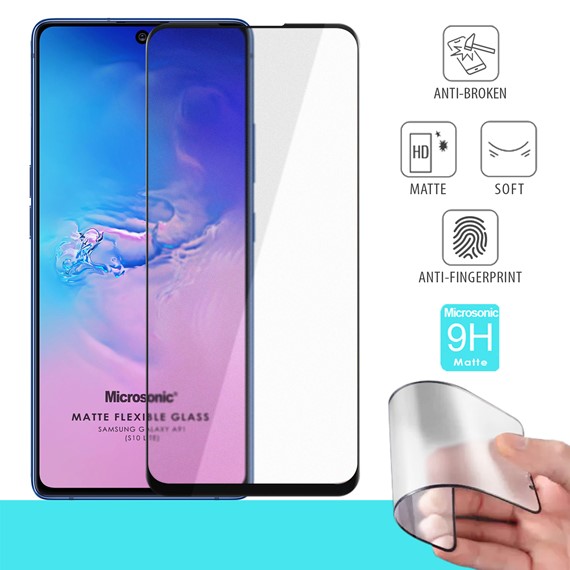 Microsonic Samsung Galaxy S10 Lite Seramik Matte Flexible Ekran Koruyucu Siyah 1